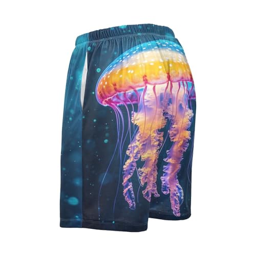Jellyfish Blue Pajama Shorts for Men Lounge Pants Lounge Sleep Shorts Mens Sleep Shorts with Pockets, S-XXL3
