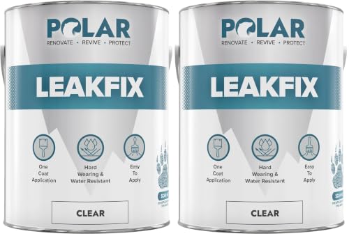 Image of Polar Leak Seal Waterproof Roof Paint, 2.5L, Clear, One Coat (Pack of 2)