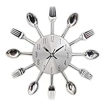 Timelike 3D Removable Modern Creative Cutlery Kitchen Spoon Fork Wall Clock Mirror Wall Decal Wall Sticker Room Home Decoration