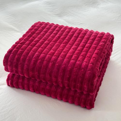 Highdi Manta Cama 90 135 150 180, Manta Sofa Grande Verano y Invierno Suave Cálida Mullida Microfibra Niños Adultos para Sofas, Sala de Estar (70 * 100cm,HF Burdeos)
