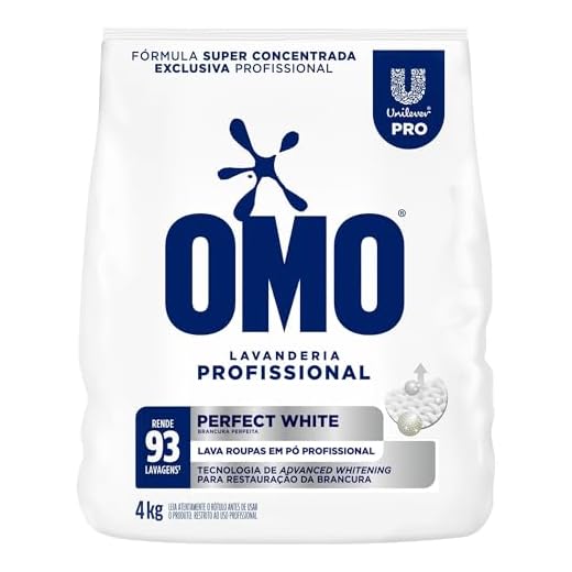 Lava-Roupas Super Concentrado em Pó Lavanderia Omo Perfect White Pro Pacote 4kg, OMO