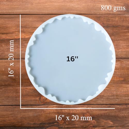 Image of R H Lifestyle Round Silicone Moulds for Resin Art, Coaster Mould, Agate, Resin Art and Craft Materials, Tray Plate Mould 16 Inch