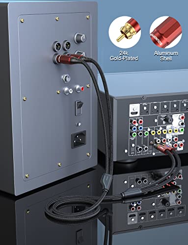 SOUNDFAM Dual XLR to RCA Cable 3 Meter, 2 XLR Female to 2 RCA Male Unbalanced Interconnect Cable with Gold Plated Connectors - Image 3