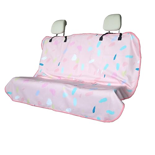 Image of Back Seat Cover for Car Trucks Van SUV Jeep,Waterproof Rear Bench Towel Seat Covers for Kids,Automotive Backseat Protector (Pink Marbling)