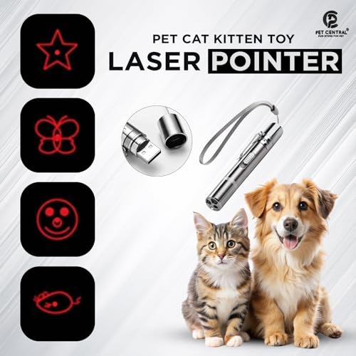 Image of Cat Laser Toy for Indoor Cats | 3-in-1 Interactive Laser Pointer | USB Rechargeable | Multi-Pattern Light Modes | Portable Pet Exercise Toy with Health Check Light