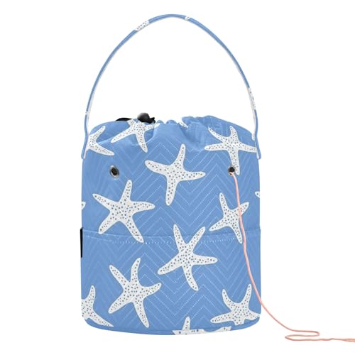 Yarn Storage Bag Small Crochet Bag Knitting Bag Organizer Starfish N Yarn Bags for Crocheting Basket