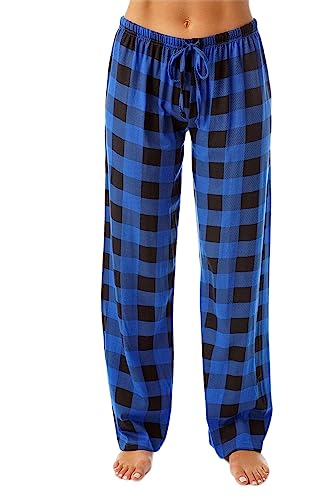Image of Just Love Women's Buffalo Plaid Pajama Pants, 100% Cotton Jersey Knit Sleep and Lounge PJ Bottoms