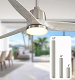 ReLa Mall 56" Ceiling Fan with Light and Remote Control, 6-Speed Ceiling Fan, Minimalist Modern Styl