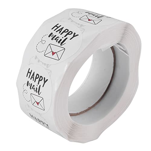 Happy Mail - Pegatinas para embalaje de tarjetas de felicitación, sellado, bolsas de sellado de sobres de 1 pulgada, redondas, 500 pegatinas