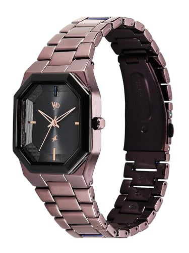 Image of Fastrack Vyb Pioneer with Quartz Analog Black Dial Brown Alloy Strap Watch for Men - FV30048KM03W
