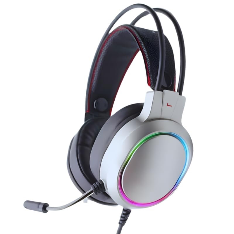 elevea 𝟏𝟓 𝐘𝐞𝐚𝐫𝐬 𝐖𝐚𝐫𝐫𝐚𝐧𝐭𝐲 wired rgb gaming headphones with mic stereo sound headset soft cushion ear pads adjustable headband gaming headset for pc laptop tablet.