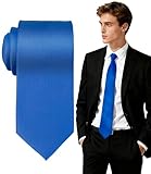 FIXSMITH Mens Royal Blue Tie, Royal Blue Ties for Men, Solid Color Neckties, Mens Neck Ties Formal for Wedding, Business, Graduation& Party,3.15' Wide