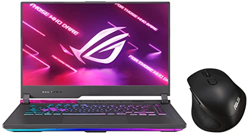 Image of ASUS ROG Strix G15 (2022), 15.6 inch (39.62 cm) FHD 300Hz /3ms, AMD Ryzen 7 6800H, 6GB RTX 3060, Gaming Laptop, G513RM-HF328WS MW203 Wireless Silent Mouse (Black)