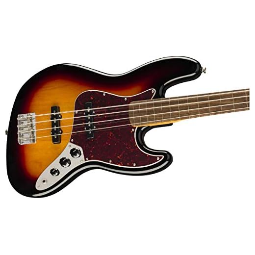 Squier Classic Vibe 60s Jazz Bass, 3-Color Sunburst, Fretless, Laurel Fingerboard