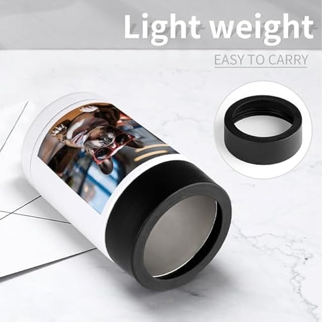 Standard Can Cooler, 12oz Stainless Steel Beer Can Cooler,French Bulldog Wearing Sunglasses Printed