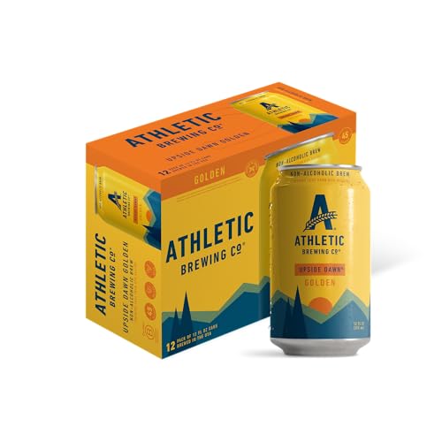 Athletic Brewing Company Craft Non-Alcoholic Beer - 12 Pack x 12 Fl Oz Cans - Upside Dawn Craft Golden - Low-Calorie, Award Winning - Subtle Aromas with Floral and Earthy Notes