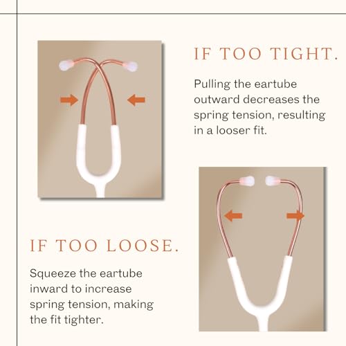 Image of MaiWieel-Classic Monitoring Stethoscope Professional Dual Head Rose Gold Stethoscopes For Nurse,Doctor,Vet,Home Medical,EMT,Double-Sided Stainless Chestpiece,Flexible Tubing & Soft Sealing Eartips(White Gold)