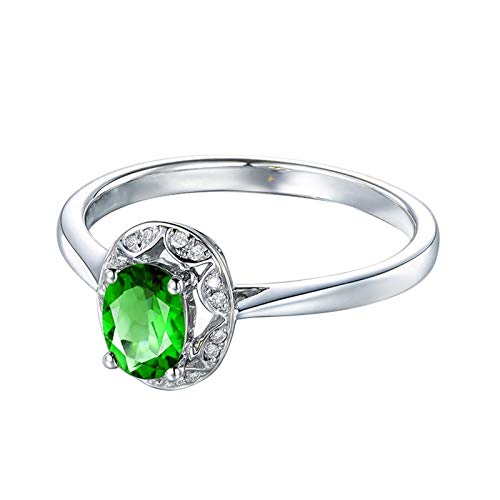 Bague mariage argent avec zirconium vert KnSam pour vos soirées