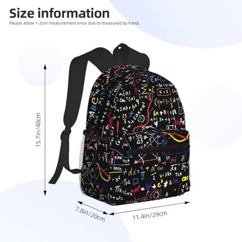 Sac à dos voyage classique noir imprimé mathématique pour le travail