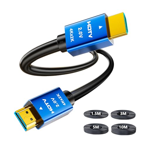 4K HDMI Cable 1.5 M HDMI Cord Ultra High Speed Gold Plated 4K @ 60Hz HDMI Lead Converter,Support HD, 2K, 1080P, ARC & CL3 Rated | for Laptop, Monitor, PS5, PS4, Xbox One, Fire TV, Apple TV PC