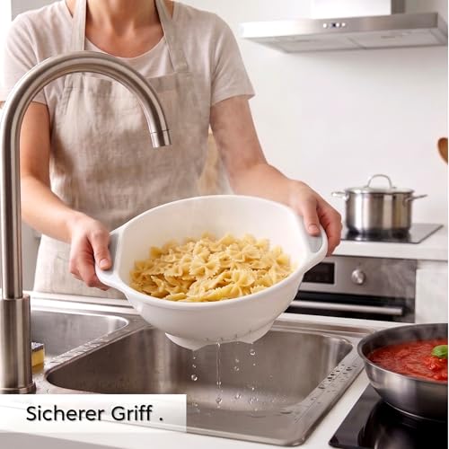 Snips Nudelsieb 28 cm, Küchensieb und Seiher aus Kunststoff mit praktischen Griffen, für Pasta, Gemüse und Obst, spülmaschinenfest… – Ansicht 2
