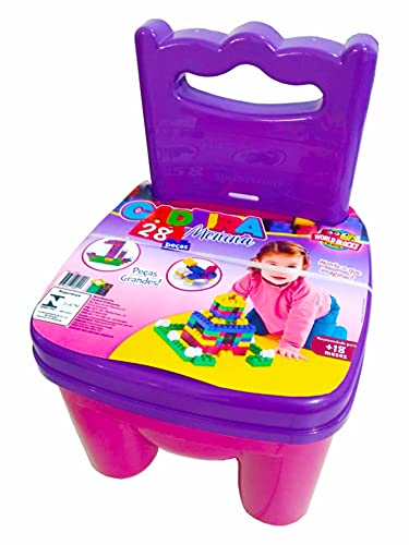 Cadeira Educativa com Blocos de Montar Menina - World Blocks