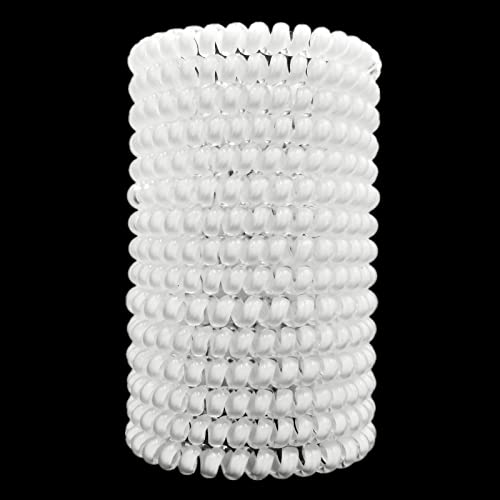 15 Pcs Spiral Hair Ties, White Coil Elastics Hair Ties, White Small Spiral Hair Ties,No Crease Hair Coils, Telephone Cord Plastic Hair Ties #TOP3