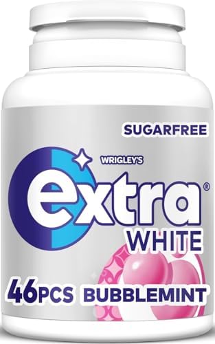 Wrigley's Extra White Bubblemint Sugar Free Chewing Gum Bottle 46 Pieces