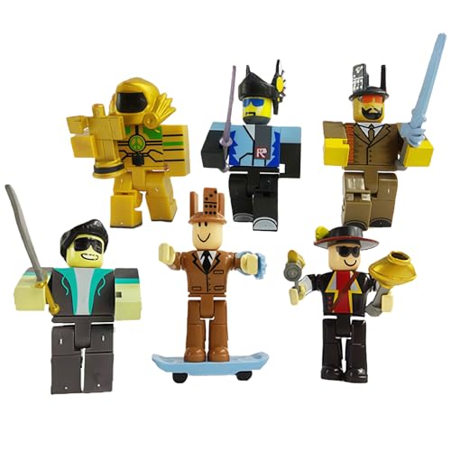 Image of Maslasee 6PCS Block-Style Articulated Figures, Pixel-Inspired Character Set for Stop Motion Animation, Creative Scene Building & Desk Display – for Teens & Adults