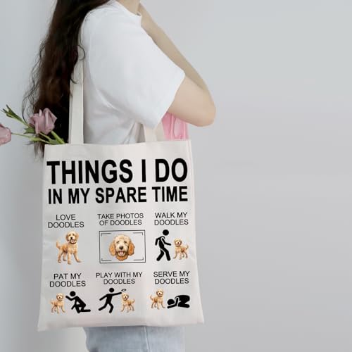 PXTIDY Doodle Dog Tote Bag Golden Doodle Lover Gifts Things I Do in My Spare Time Doodle Dog Mom Gift Bag Pet Travel Bag3