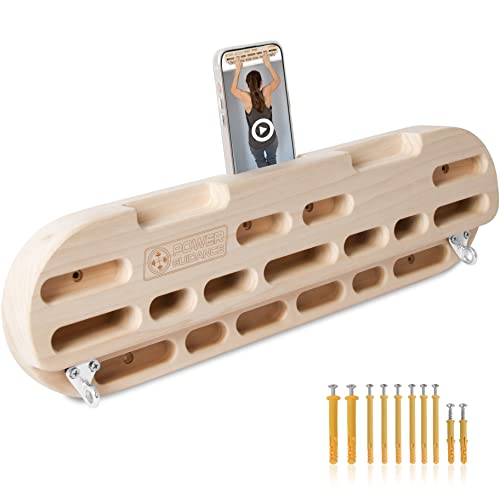 Power Guidance Hangboard de Escalada en Roca con Hueco para Colocar teléfonos Inteligentes y Anclajes de Escalada multifunción de Madera, diapasón de Escalada Cover