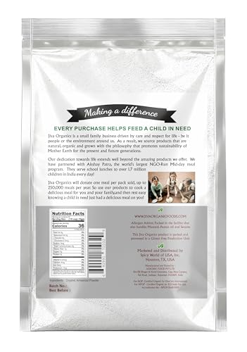 Jiva Organics Organic Arrowroot Flour (Powder) 2 Pound Bag - Raw, Non-GMO, Gluten Free