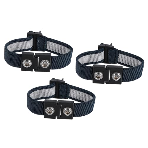 Image of MECCANIXITY 3Pcs Anti Static Wrist Strap, Dual Circuit Antistatic Bracelet Adjustable Cordless for Computer Electronics Repair Deep Gray