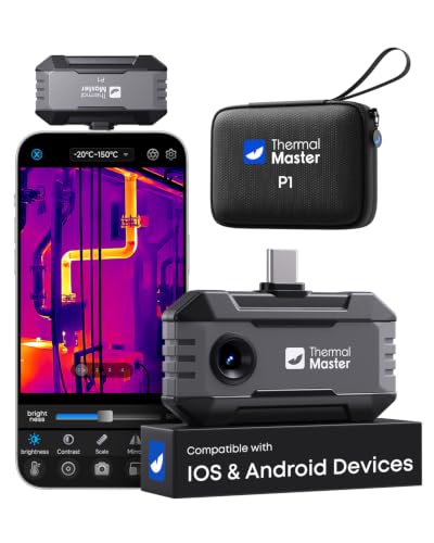 Thermal Master P1 - Thermal Camera for Type-C iPhone & Android, 320x240 Super IR Resolution Infrared Imager w/Spot Tracker, 15x Zoom, 3.6℉ Accuracy, -4℉ to 1112℉ High Temp, Work for Home Inspection