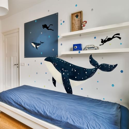 Vinilo Decorativo de Ballena Bajo el Mar para Pared miniatura 1