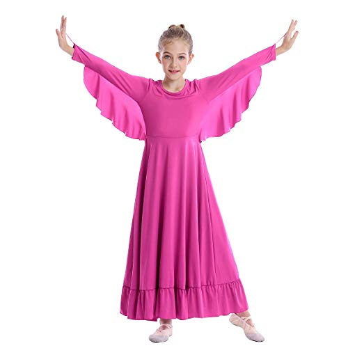 Girls Angel Isis Wings Worship Liturgical Praise Dance Dress Angel Sleeve Costumes Church Robe Kids Ruffle Full Length Ballet Gown Dancewear Christmas Dresses Hot Pink 3-4 Years Girls Angel Isis Wings Worship Liturgical Praise Dance Dress Angel Sleeve Costumes Church Robe Kids Ruffle Full Length Ballet Gown Dancewear Christmas Dresses Hot Pink 3-4 Years