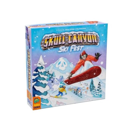 Pandasaurus Games Skull Canyon Ski Fest - Gioco da tavolo in inglese - Divertente gioco di sci per adulti e ragazzi - Età 14+ - Per 2-4 giocatori - 45-90 minuti - Inglese