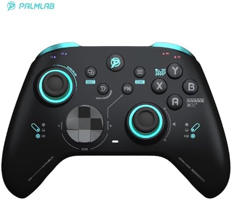 PALMLAB M001 Ultimate Controller - Wireless Gaming Pro Controller with Hall Effect Joysticks Adjustable Triggers RGB Lights Turbo&Vibration - Work for Switch,Android,iOS,Steam and PC