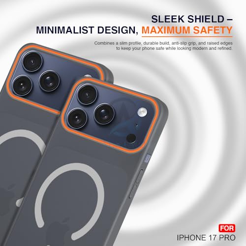 Image of AESTMO iPhone 17 Pro Back Cover | Slim Hard Shell | Matte Frosted Hard Back Translucent Back Cover for iPhone 17 Pro (Compatible with MagSafe Accessories, Black)