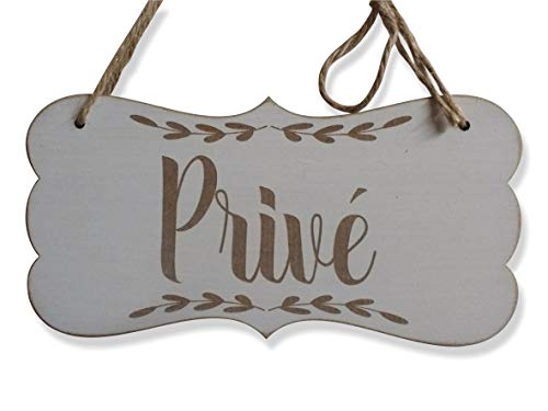 Craf'u Privé Plaque de Porte en Bois Panneau à Suspendre Commerce Bureau Magasin Maison Brico (Petit 9,5 x 19 cm)