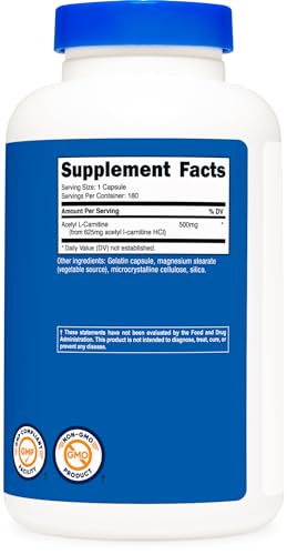 Nutricost NTCACETLCAR180 Acetyl L-Carnitine 500Mg thumb #4