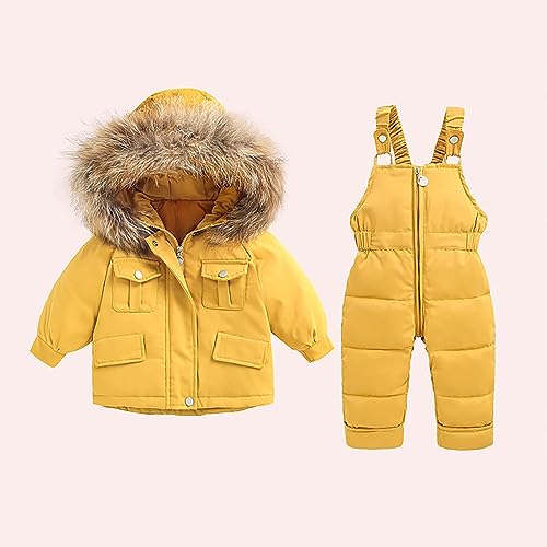 KAGAYD Kids Boys Girls 2-Piece Solid Snow Pants and Jacket Snowsuit Ski Suit Toddler Zip-up Coats Winter Warm3