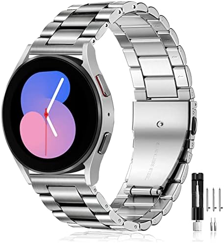 Amazon Com Olytop Galaxy Watch 5 4 44mm 40mm Bands Watch 5 Pro Bands Galaxy Watch 4 Classic Bands 42mm 46mm mm Metal Stainless Steel Replacement Strap Men Women For Samsung Galaxy Watch 5 4 40 44mm Silver