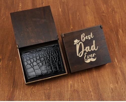 Custom Leather Trifold Wallet For Men Personalized Croc Extra Capacity Triple Fold Premium Card Holder RFID Blocking Handmade Gift For Dad Husband Anniversary Father's Day Birthday Christmas Handmade3