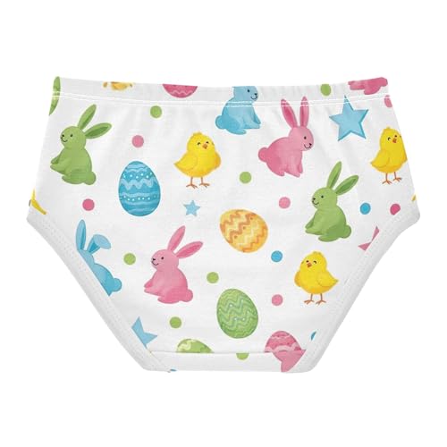 Toddlers Underwear Floral 2t Cotton Cute Panties Girl Artistic Underpants Briefs Colorful Easter Eggs Bunnies White2