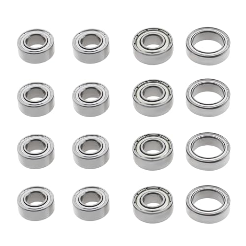 LT Easiyl 16pcs RC Chassis Ball Bearing 10x5x4mm 11x5x4mm 12x8x3.5mm Steel Ball Bearing Axle Set Compatible with TT-02 Chassis Ball Bearing Repair Kit