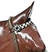 MOUSM Finish Line Western Headstall and Breast Collar Set – Black Alligator Print with Silver Studs & Black-White Conchos – Argentina Cow Leather Gift for Barrel Racing Champions