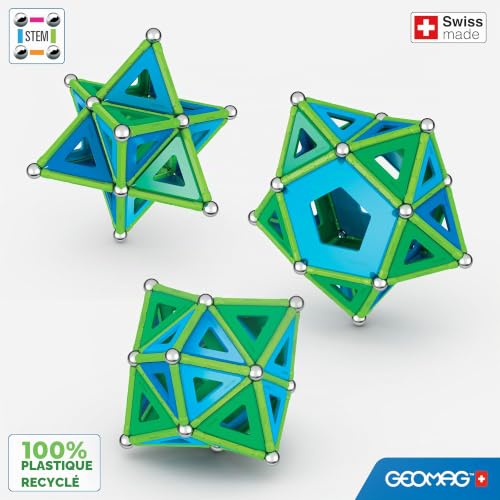 Geomag Jeux de Construction Magnétique pour Enfants - Jouets éducatifs pour Garçons et Filles 100% Recyclé - Collection Green Panels 114 pièces