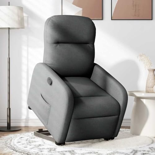 Homgoday Sillón reclinable elevable de Tela Gris Oscuro Sillón de reclinable de Tela Gris Oscuro, Comedor Hogar Sofá Silla, Habitación Dormitorio Mobiliario - imagen 2