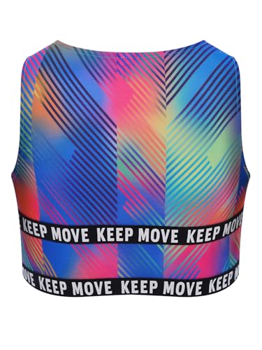 TiaoBug Kids Girls Stylish Print Sports Gymnastics Vest Sleeveless Dance Crop Top Ice Skating Yoga Tanks2